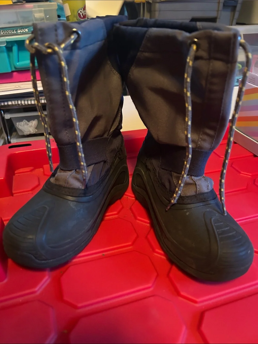 Kamik Kids Black Winter Boots with Yellow Logo